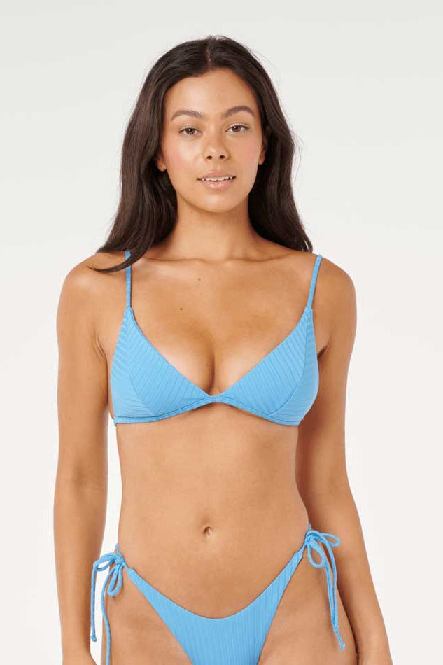 Rip Curl: Premium Surf Banded Fixed Triangle Bikini Top - AZUREBLU