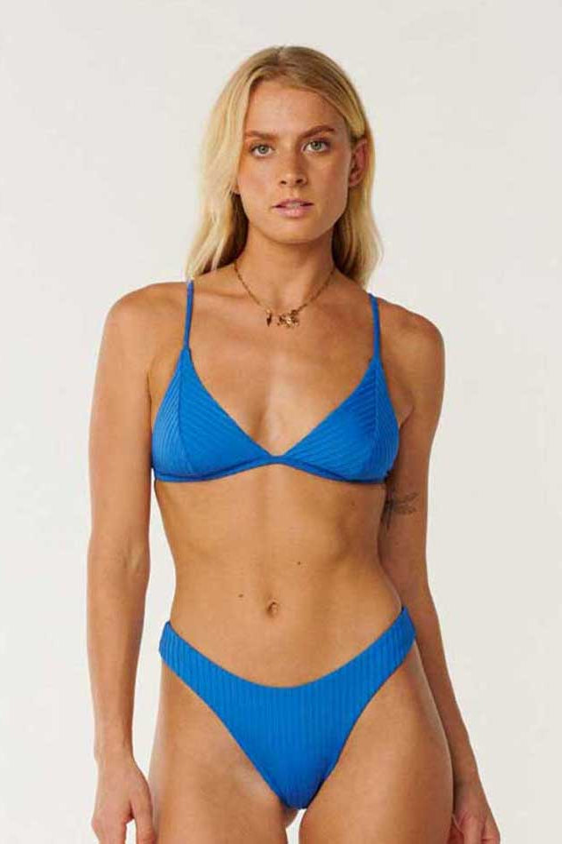 Rip Curl: Premium Surf Banded Fixed Triangle Bikini Top - BRGHTBLU