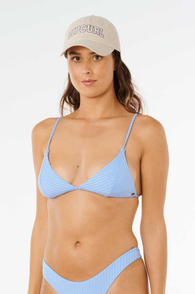 Rip Curl: Premium Surf Banded Fixed Triangle Bikini Top - LT.BLUE