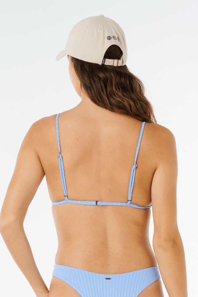 Rip Curl: Premium Surf Banded Fixed Triangle Bikini Top - LT.BLUE