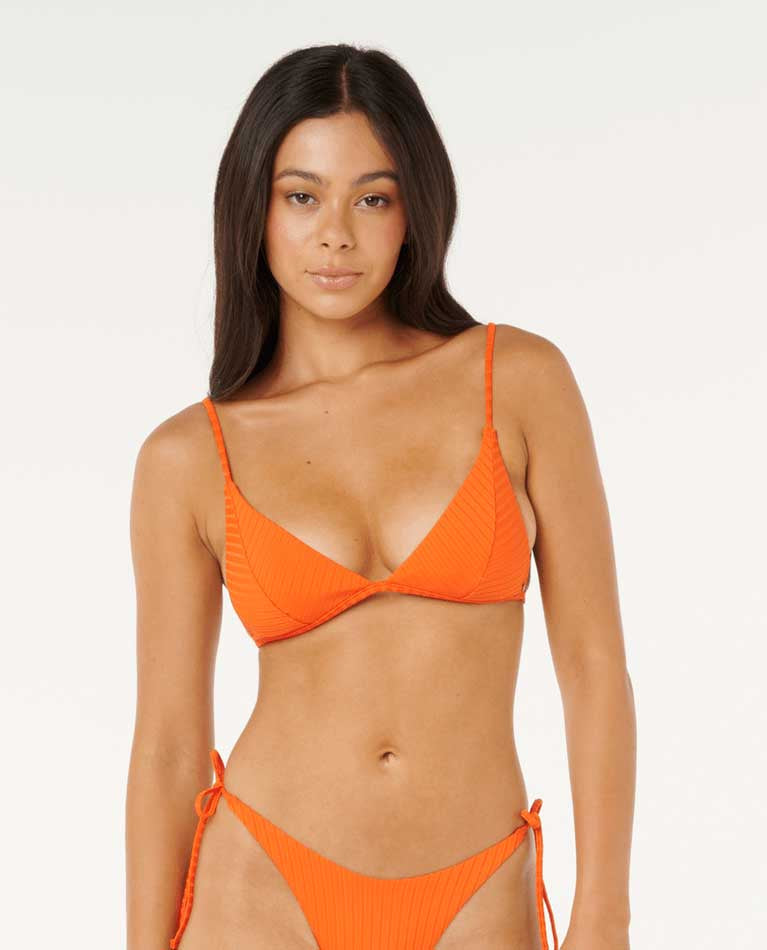 Rip Curl: Premium Surf Banded Fixed Triangle Bikini Top - ORANGE