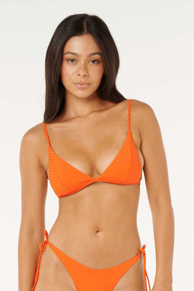 Rip Curl: Premium Surf Banded Fixed Triangle Bikini Top - ORANGE