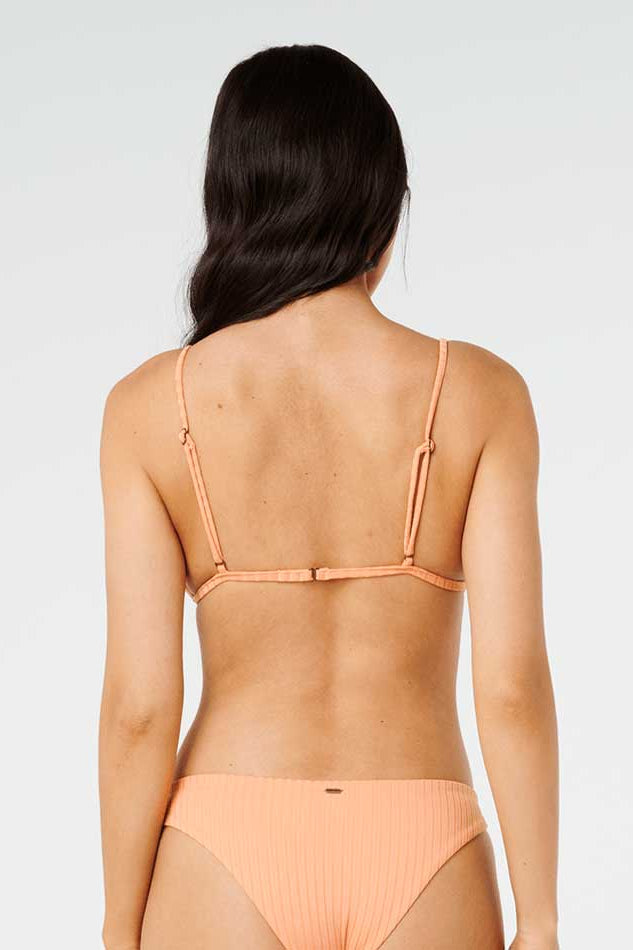 Rip Curl: Premium Surf Banded Fixed Triangle Bikini Top - PAPAYA