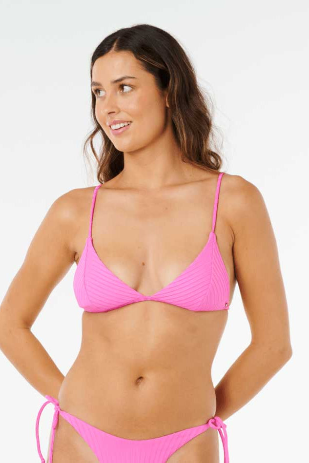 Rip Curl: Premium Surf Banded Fixed Triangle Bikini Top - SPR PINK