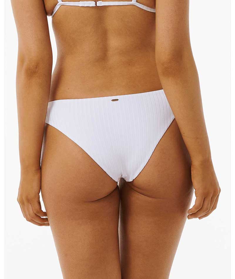 Rip Curl Premium Surf Cheeky Bikini Bottom in White, alternate view