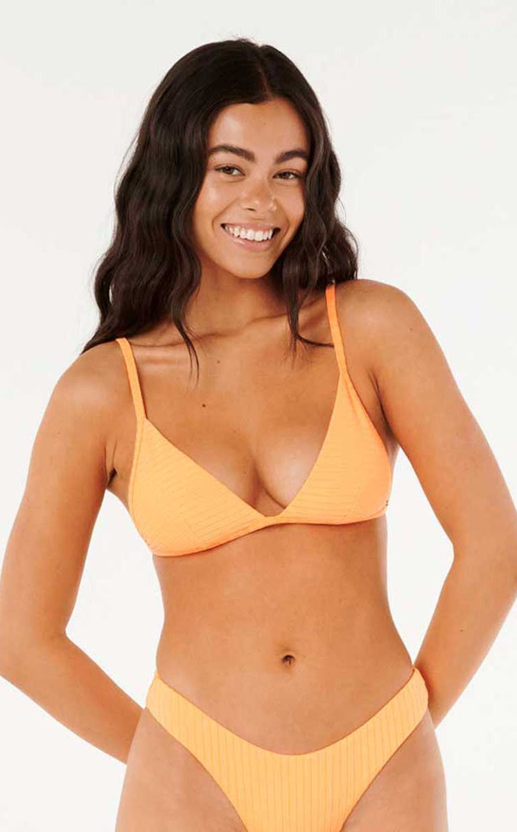 Rip Curl: Premium Surf Fixed Triangle Bikini Top - E.PEACH