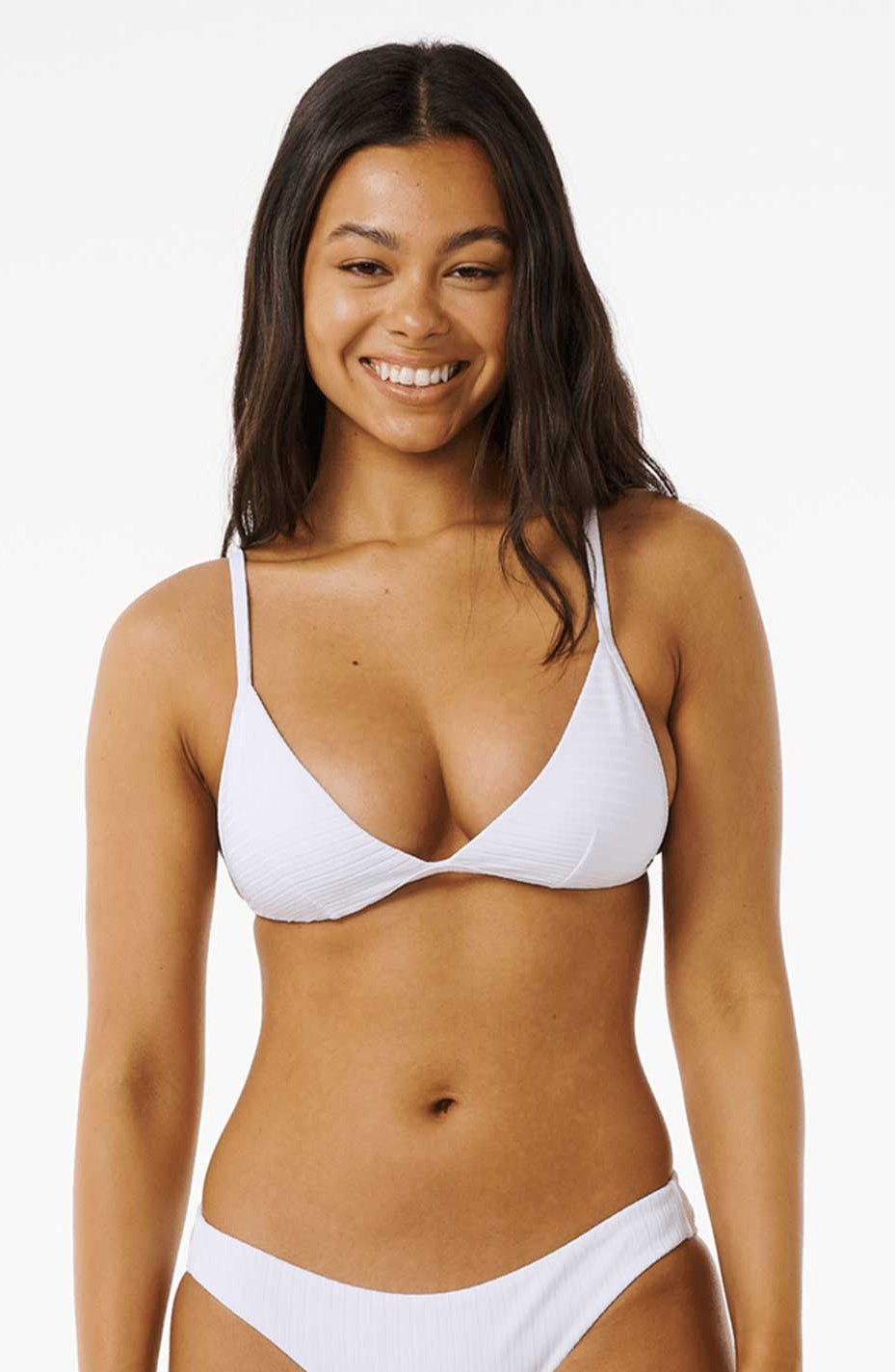 Rip Curl: Premium Surf Fixed Triangle Bikini Top - WHITE