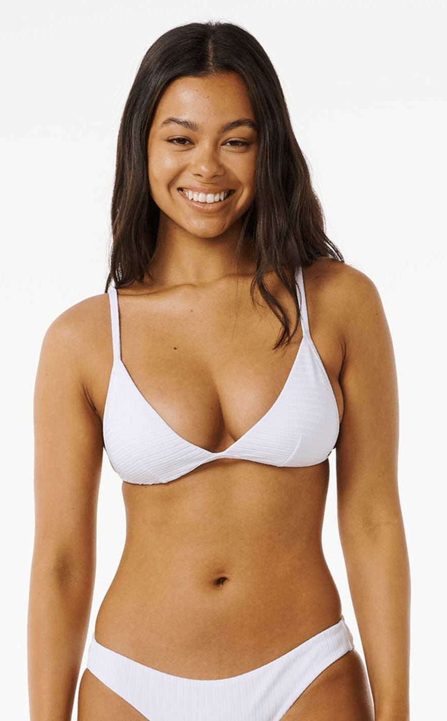 Rip Curl: Premium Surf Fixed Triangle Bikini Top - WHITE