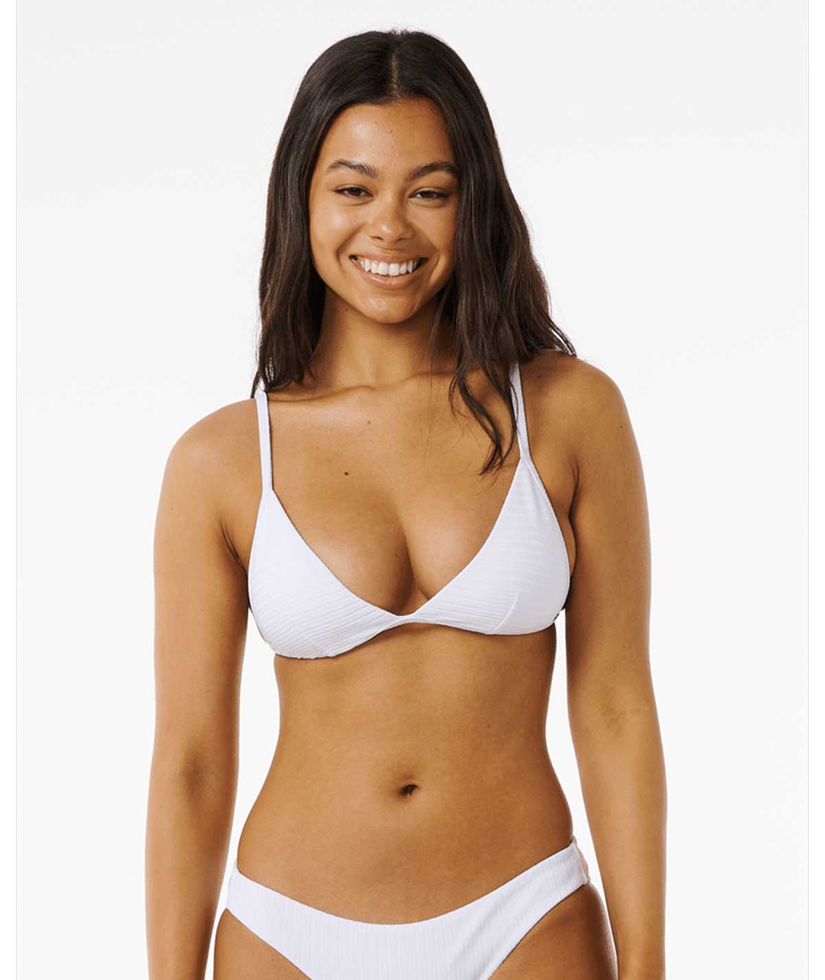 Rip Curl: Premium Surf Fixed Triangle Bikini Top - WHITE
