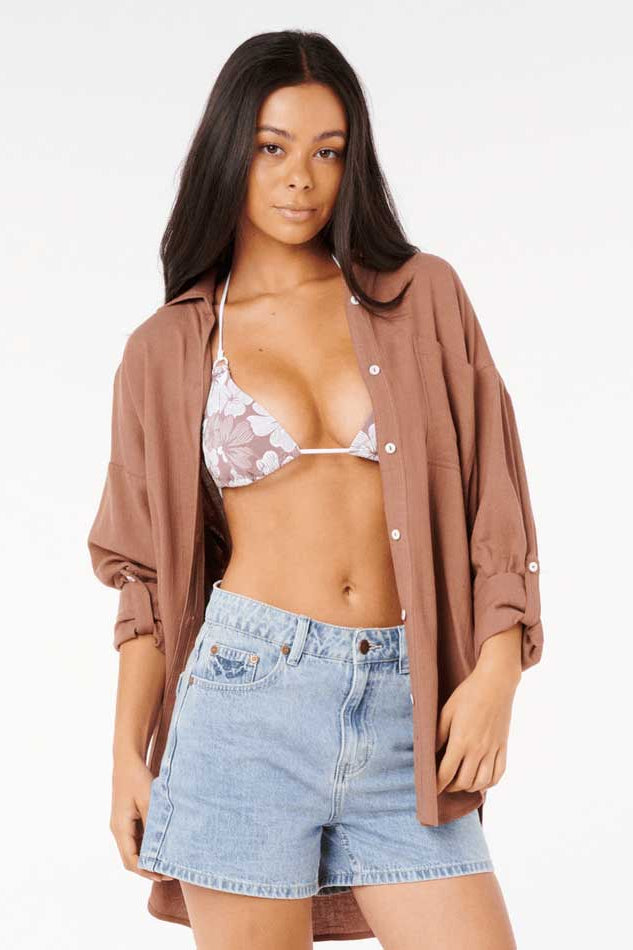 Rip Curl: Premium Surf Holiday Shirt - BROWN
