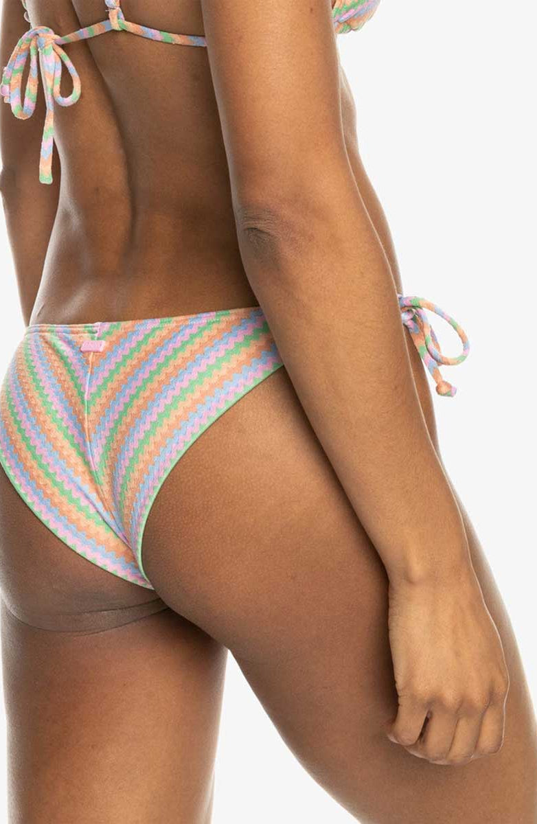 Roxy: Wavy Stripe Cheeky Side Tie Bikini Bottom