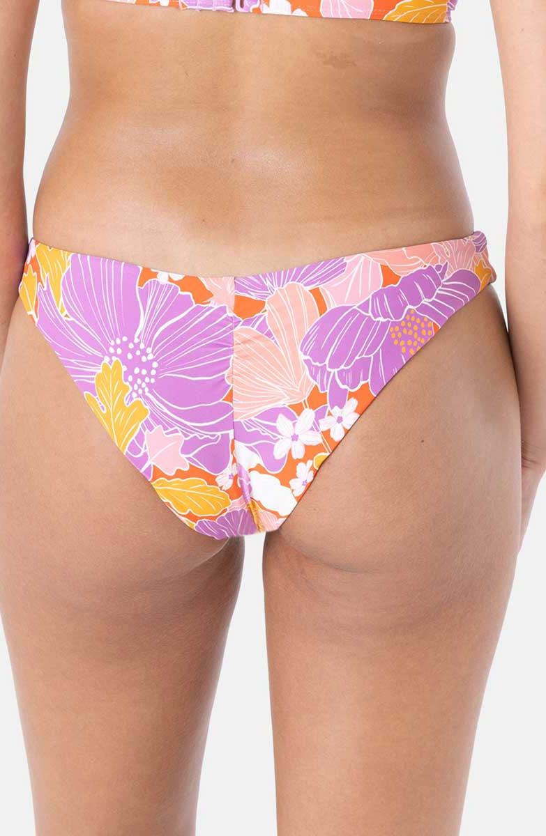 Roxy: Bell Bottom Blooms Hipster Shirred Cheeky Bikini Bottom