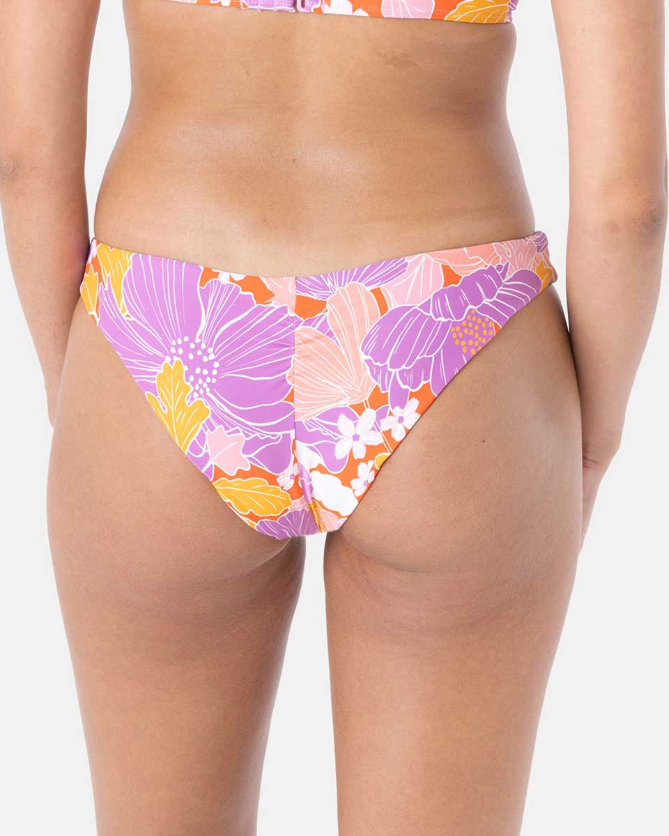 Roxy: Bell Bottom Blooms Hipster Shirred Cheeky Bikini Bottom