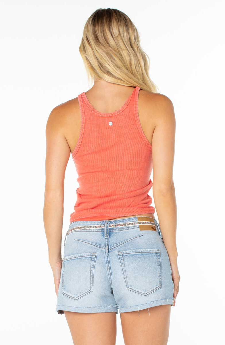 Roxy: Boardwalk Solid Ribbed Tank