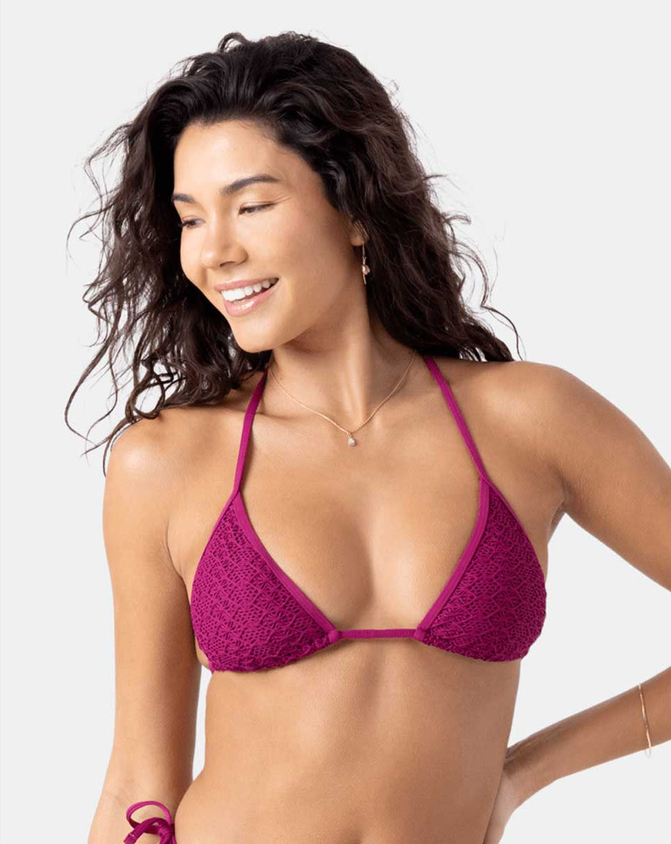Roxy: Crochet Mini Tiki Triangle Bikini Top
