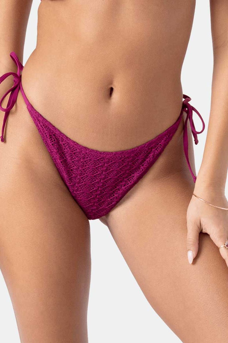 Roxy: Crochet Tie Side Cheeky Bikini Bottom - RAS