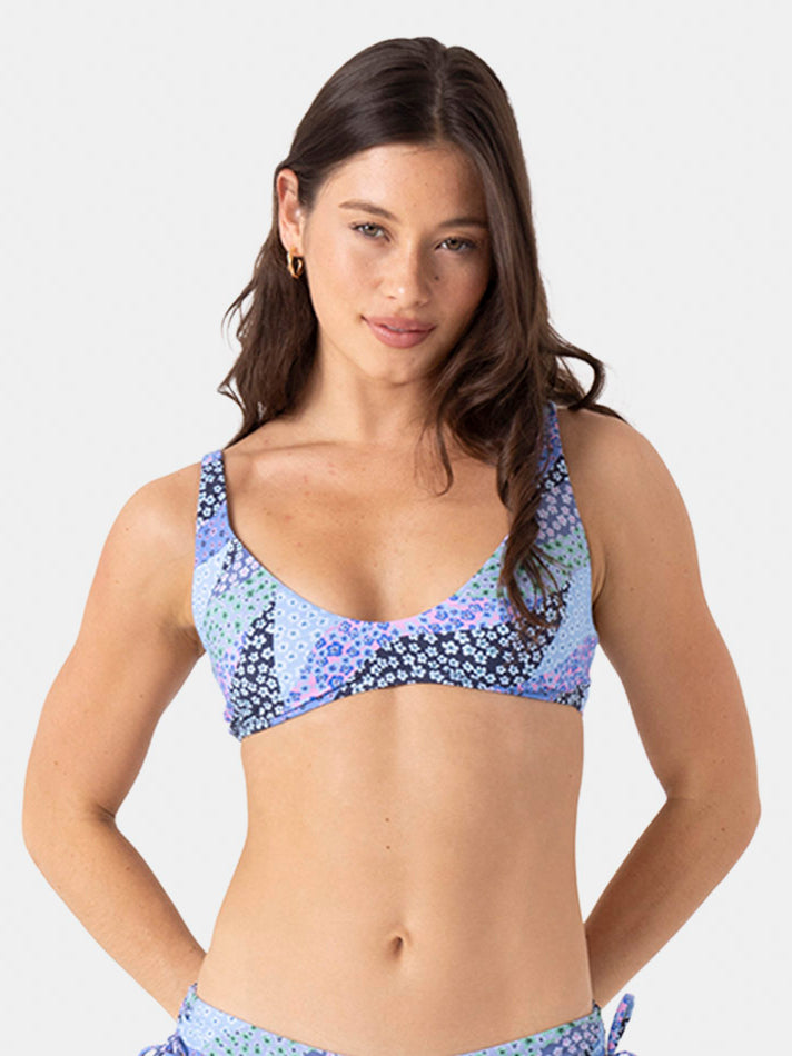 Roxy: Patch Ya Later Ditsy Scoop Bralette Bikini Top