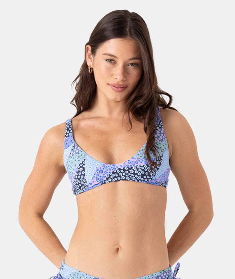 Roxy: Patch Ya Later Ditsy Scoop Bralette Bikini Top