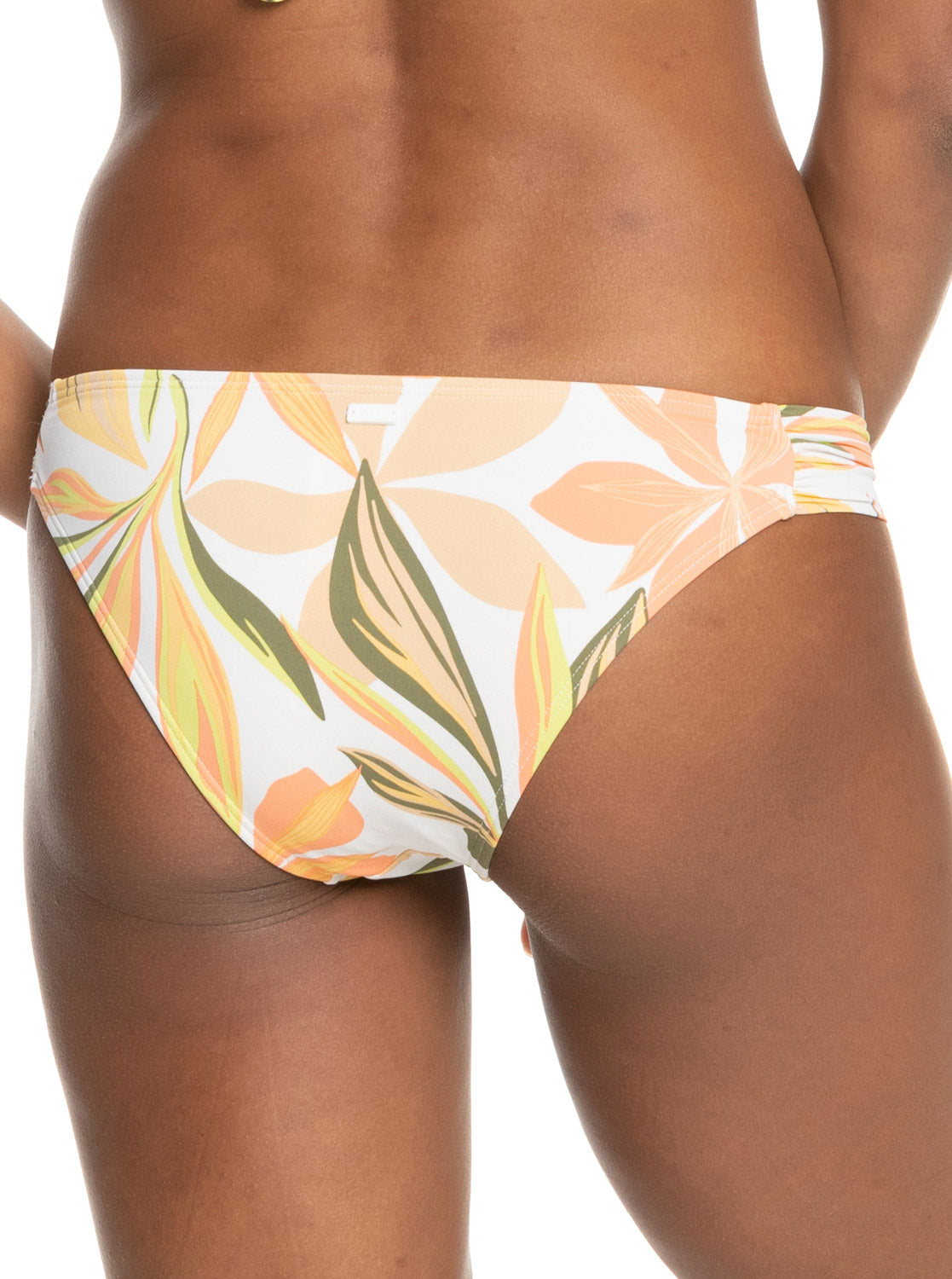 Roxy: Printed Beach Classics Moderate Bikini Bottom - BRIGHT WHITE FLOWER