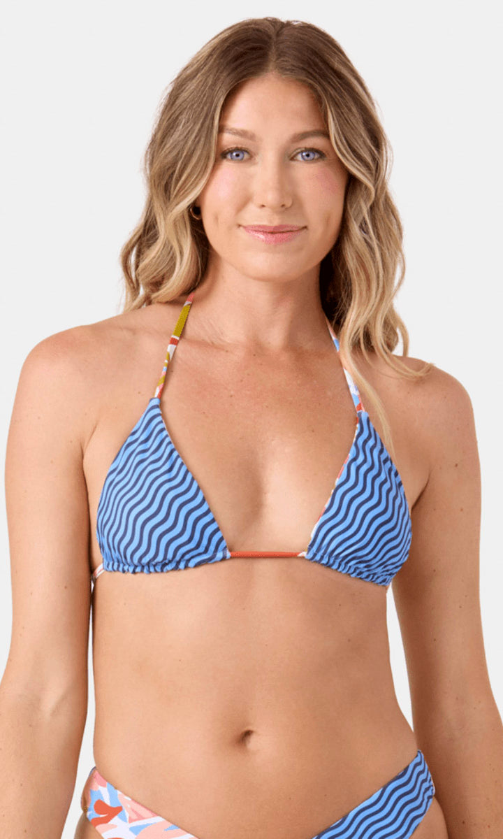 Roxy: Ripple Effect Reversible Mini Tiki Triangle Bikini Top
