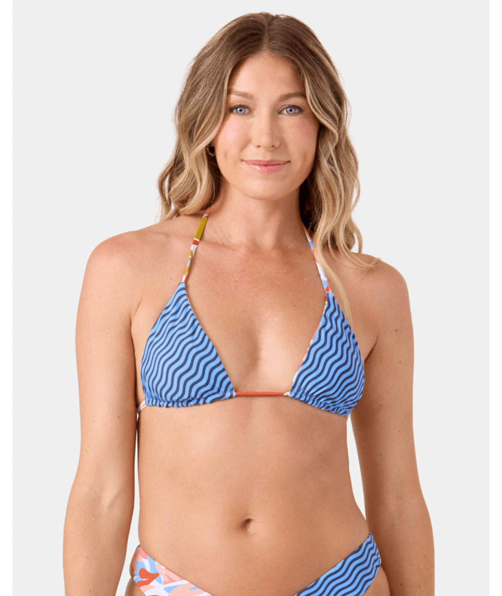 Roxy: Ripple Effect Reversible Mini Tiki Triangle Bikini Top