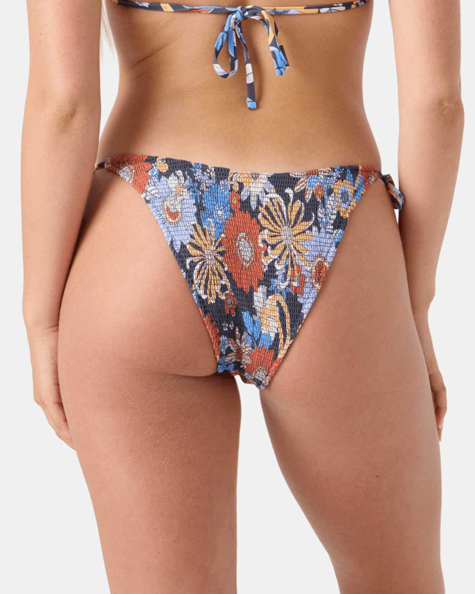 Roxy: Soulflower Smocked Tie Side Cheeky Bikini Bottom