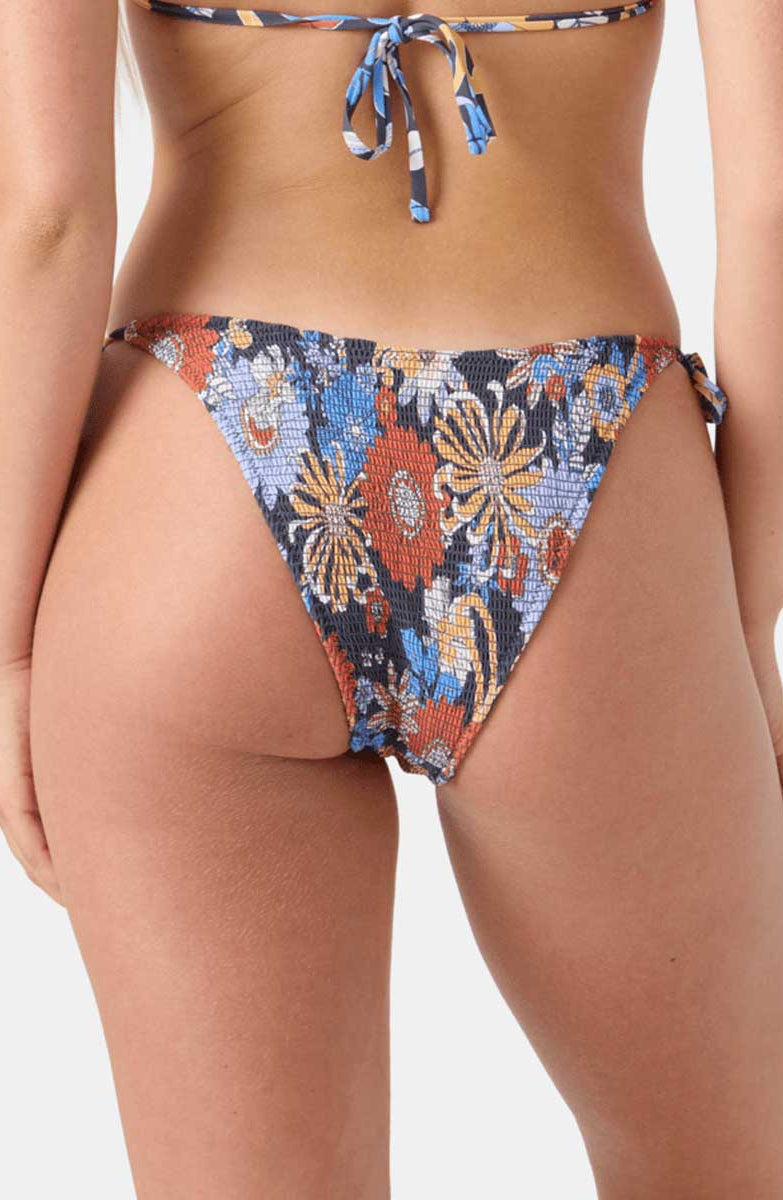 Roxy: Soulflower Smocked Tie Side Cheeky Bikini Bottom