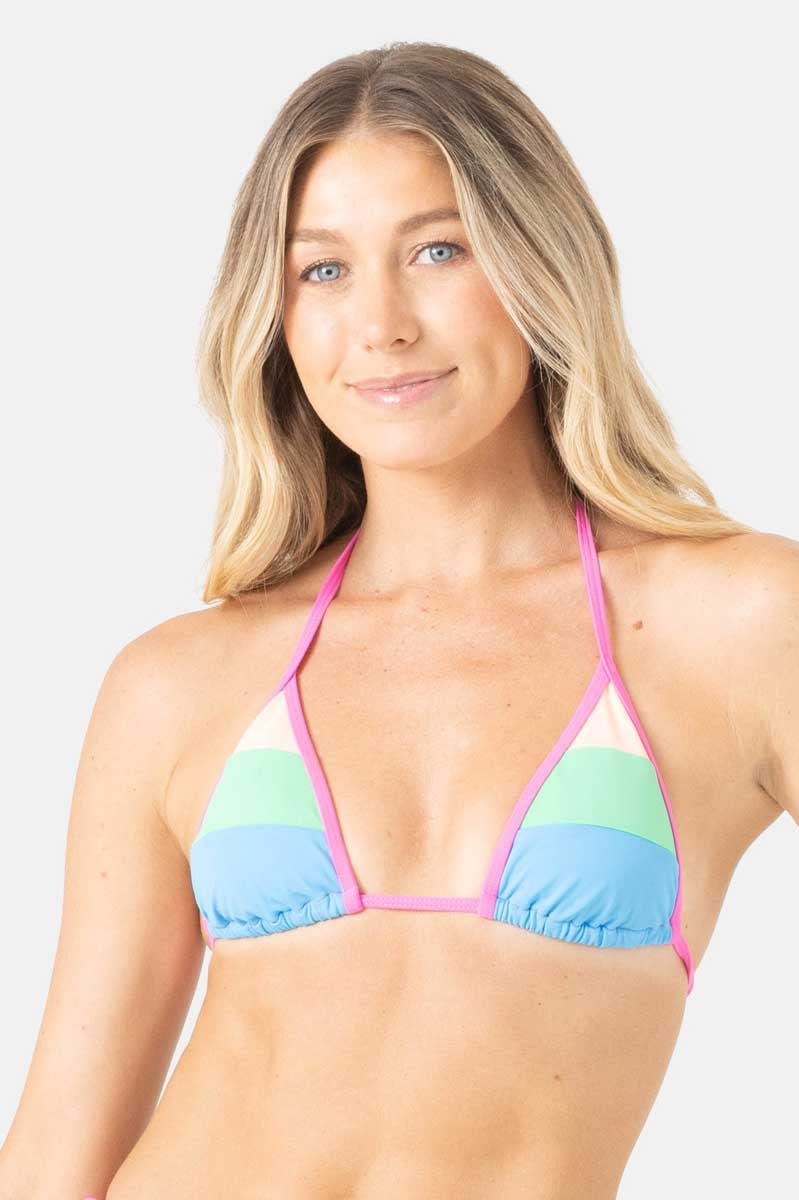 Roxy: Surf City Colorblock Mini Tiki Triangle Bikini Top
