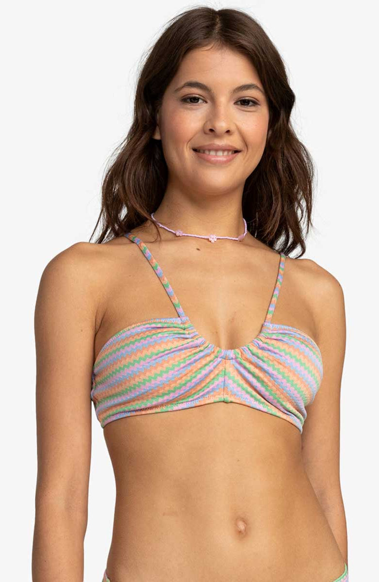 Roxy: Wavy Stripe Fashion Bralette Bikini Top