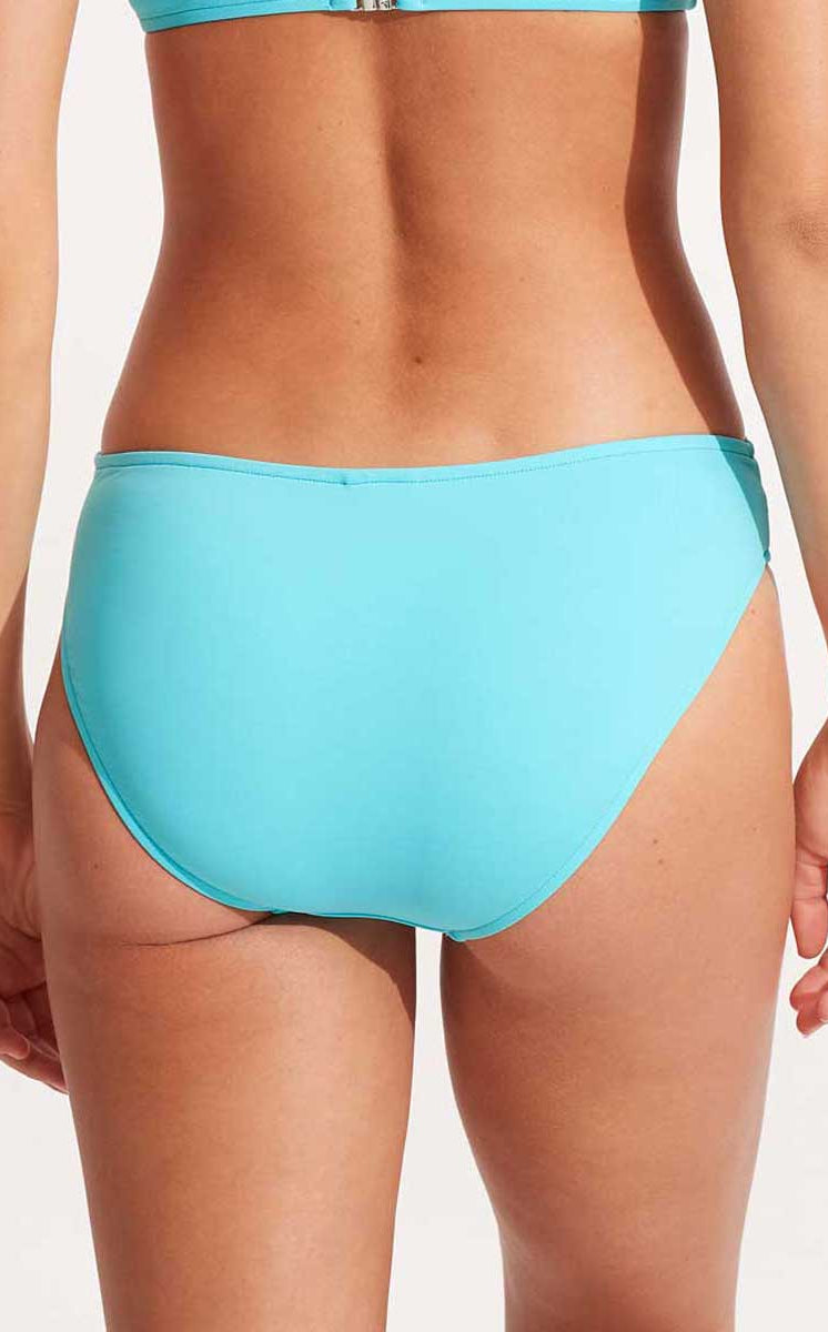 Seafolly: Solid Twist Band Hipster Pant - AQUA
