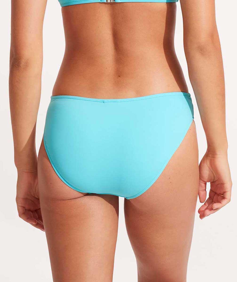 Seafolly: Solid Twist Band Hipster Pant - AQUA