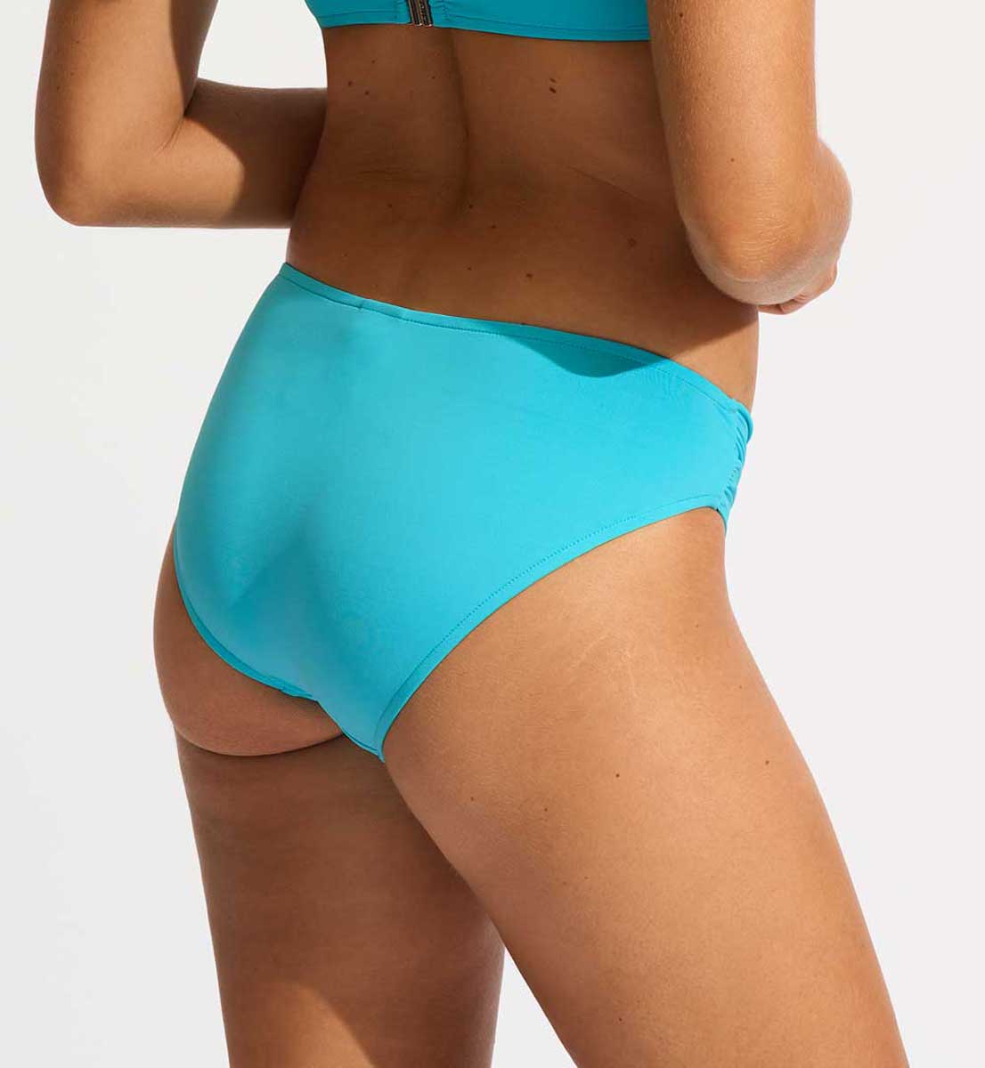 Seafolly: Solid Twist Band Hipster Pant - ATOLLBLU