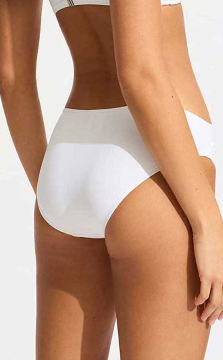 Seafolly: Solid Twist Band Hipster Pant - WHITE