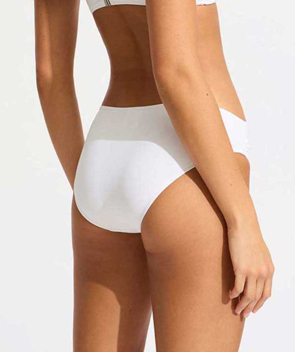 Seafolly: Solid Twist Band Hipster Pant - WHITE