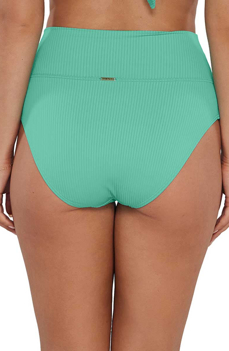 Sunsets: Aqua Mist Sandbar Ribbed Hannah High Waist Bottom