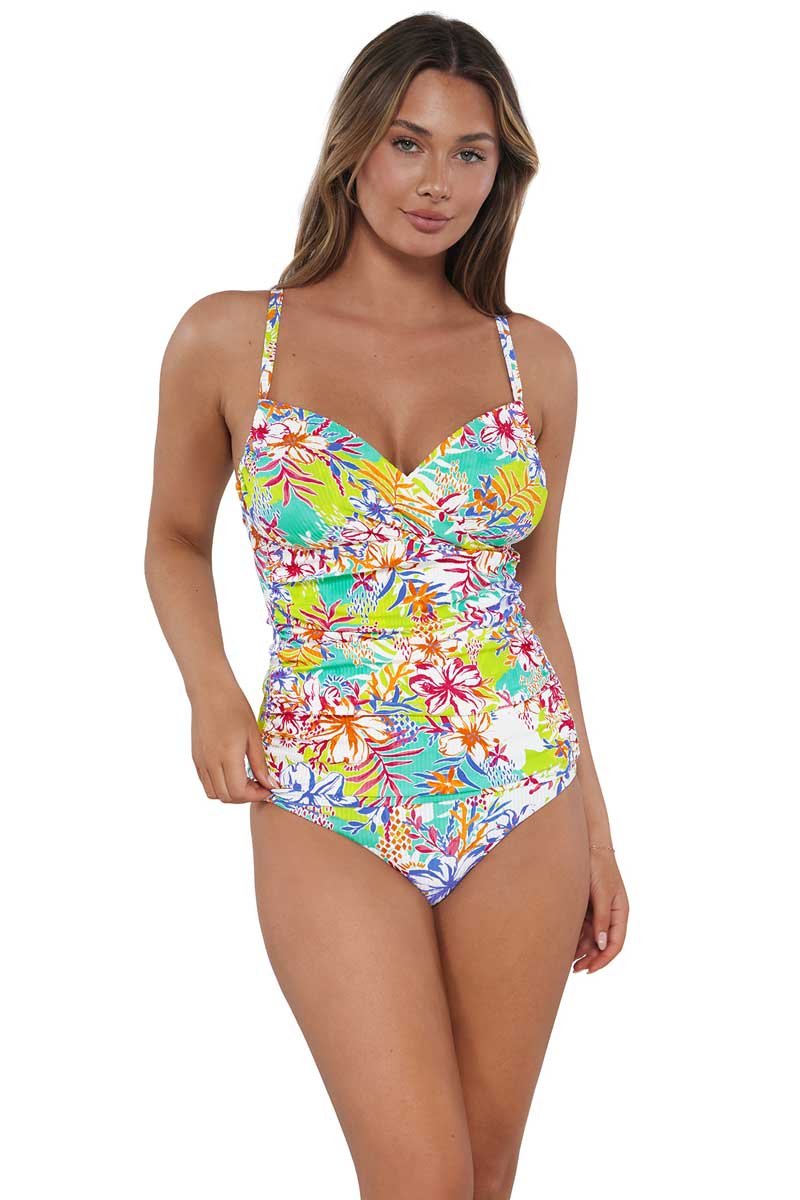 Sunsets: Botanical Bliss Sandbar Rib Serena Tankini Top