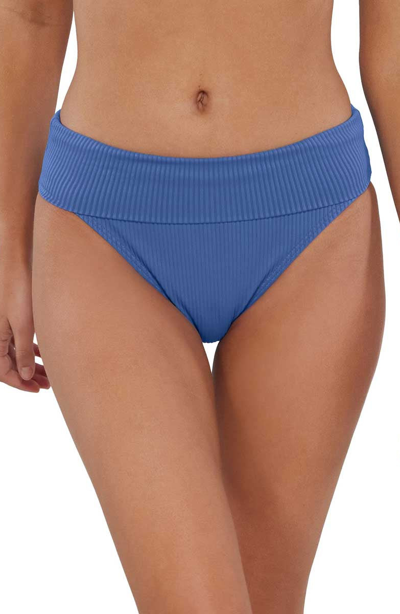 Sunsets: Harbor Blue Sandbar Rib Hannah High Waist Bottom