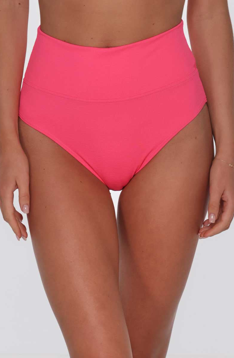 Sunsets: Solid Posy Pink Crepe Hannah High Waist Bottom