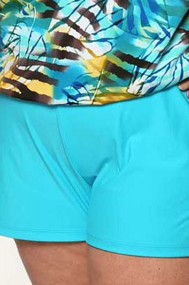 T.H.E: Solid Swim Shorts - CARIBEAN BLUE