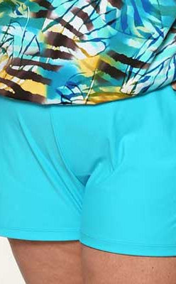 T.H.E: Solid Swim Shorts - CARIBEAN BLUE