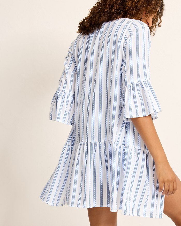 Tommy Bahama: Bonita Stripe Tiered Shirt Dess Cover Up