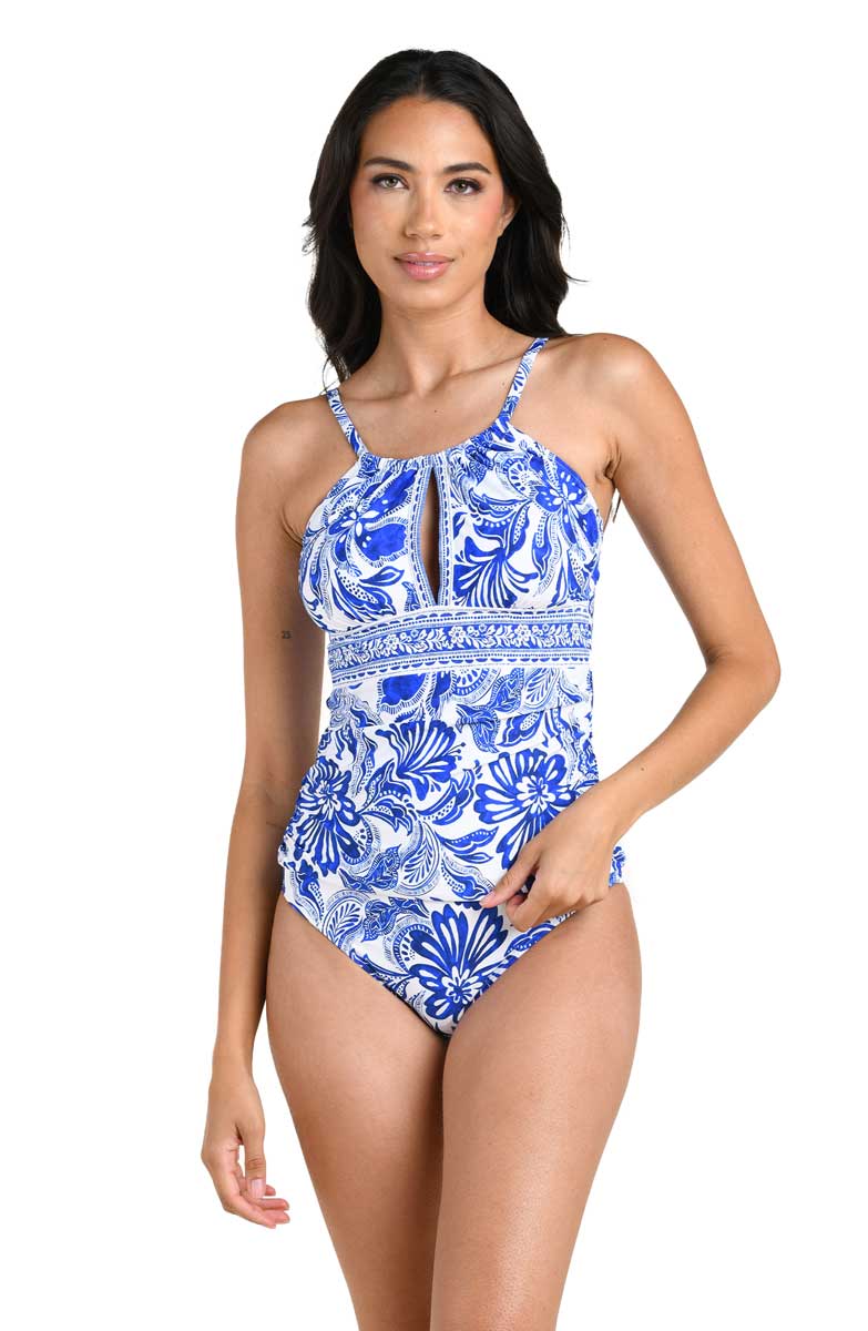 Tommy Bahama: Botanical Brocade Keyhole Tankini Top