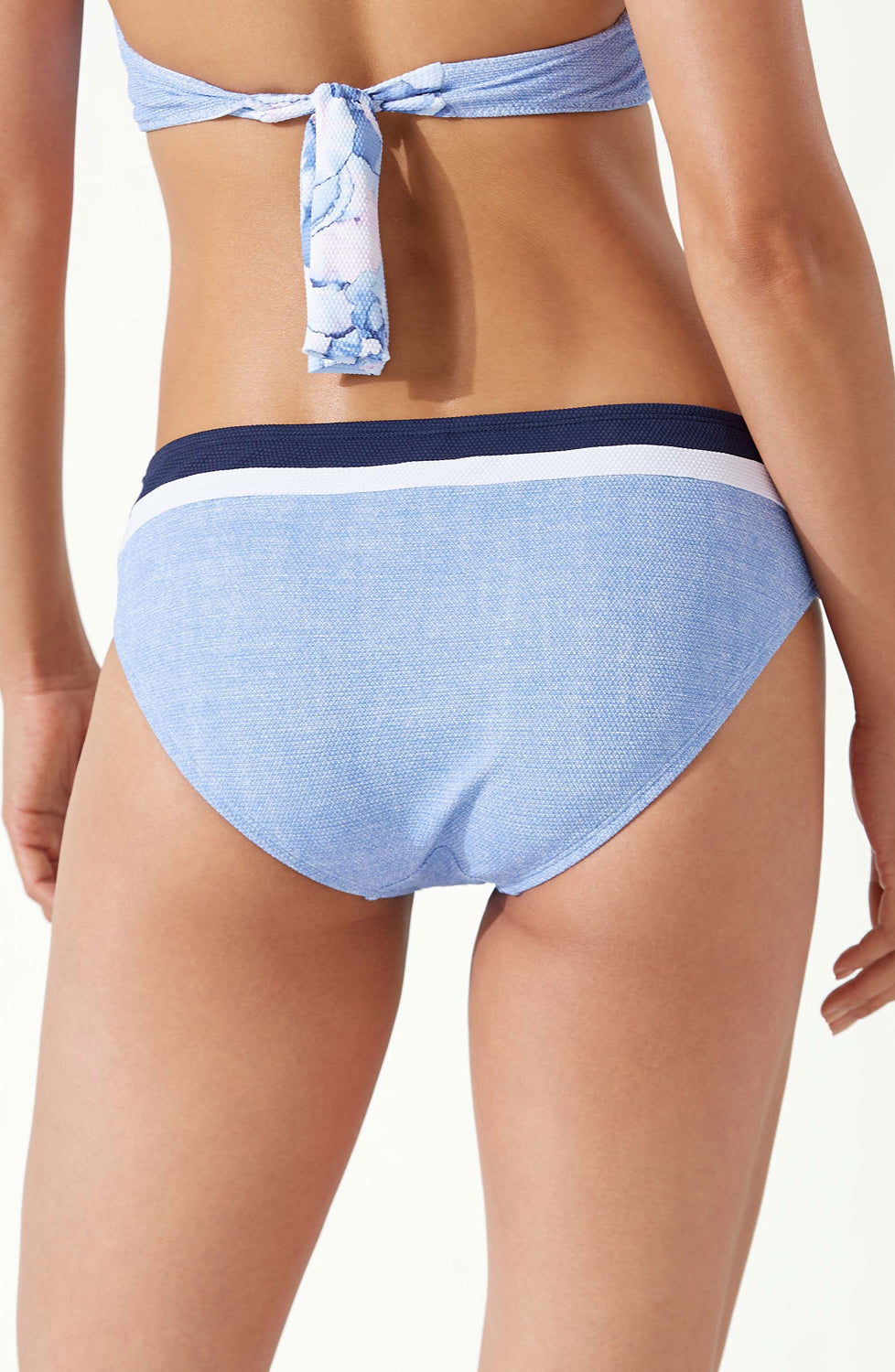 Tommy Bahama: Island Cays Colorblock Hipster Bikini Bottom - BLU HTHR