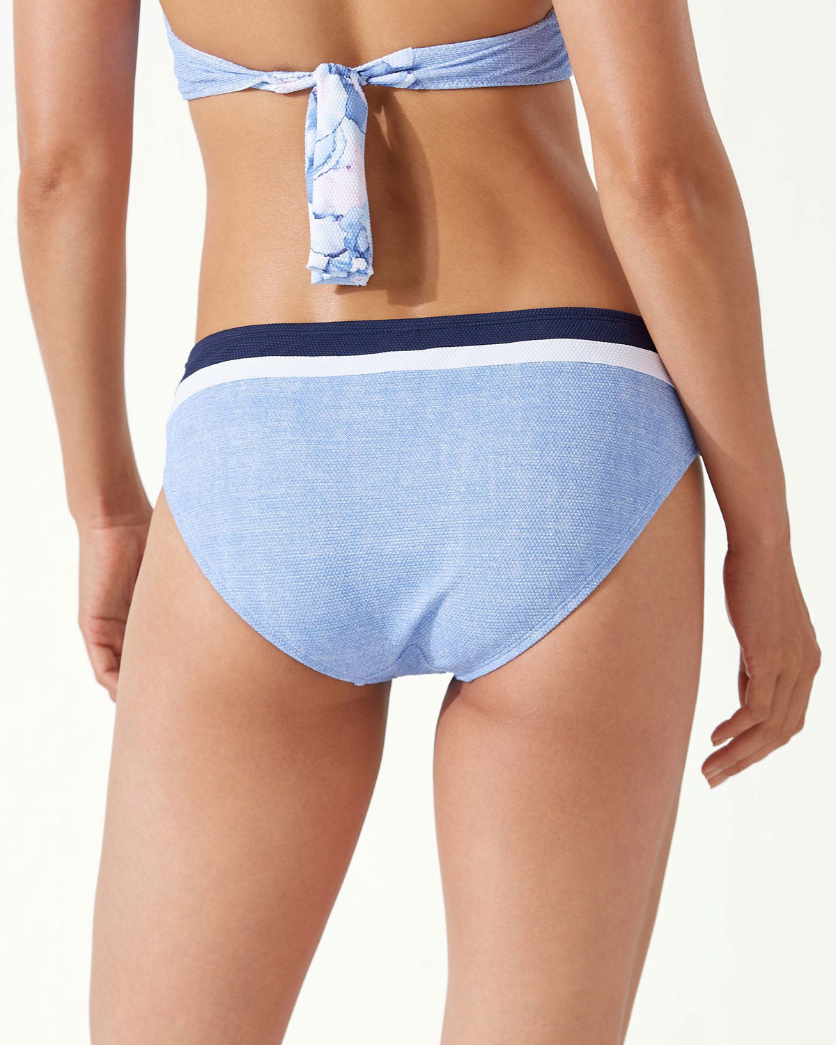 Tommy Bahama: Island Cays Colorblock Hipster Bikini Bottom - BLU HTHR