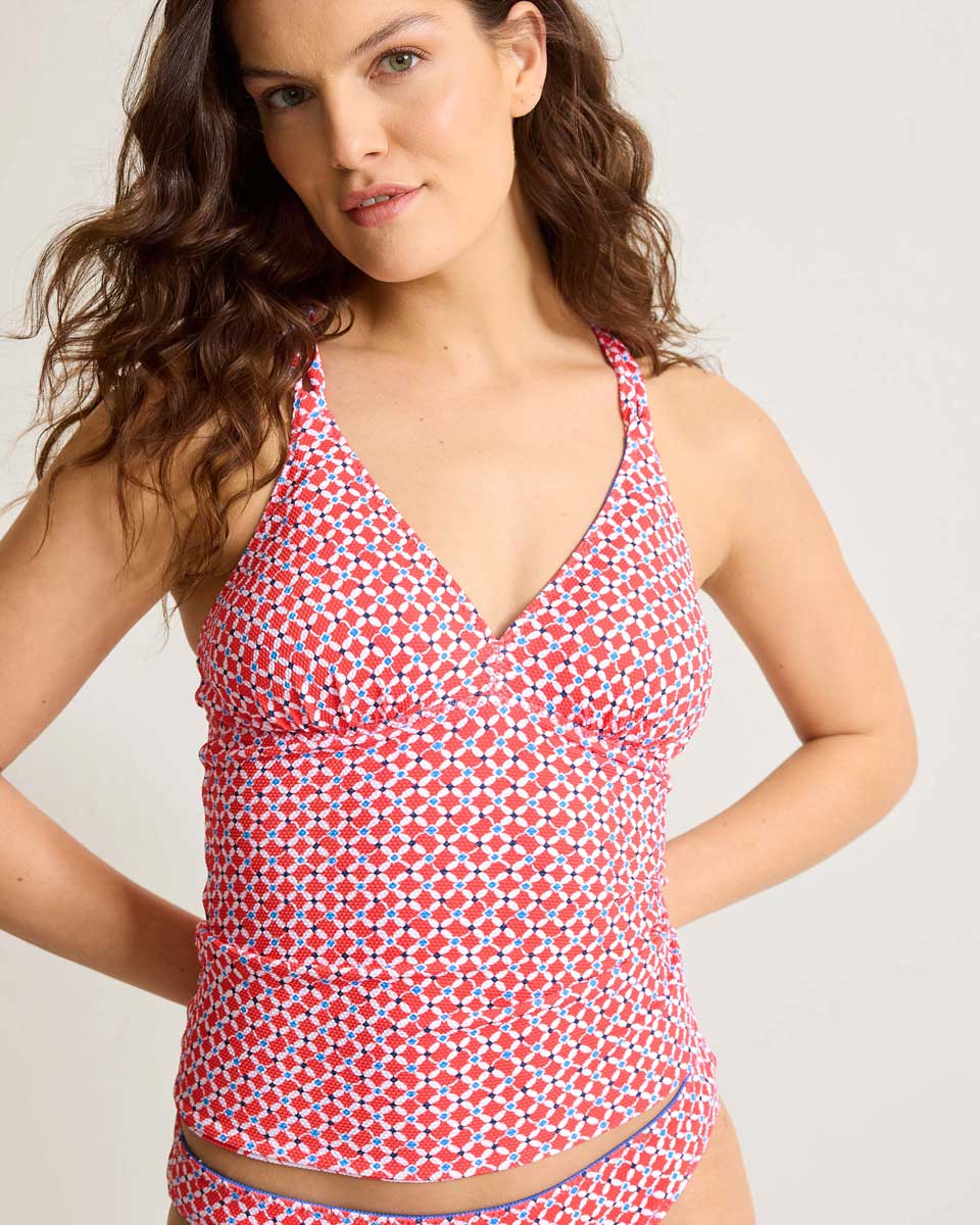 Tommy Bahama: Island Cays Fiori Reverable Cross Back Tankini Top