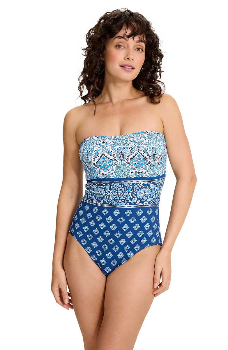 Tommy Bahama: One Piece Noble Pineapple Bandeau Swimsuit