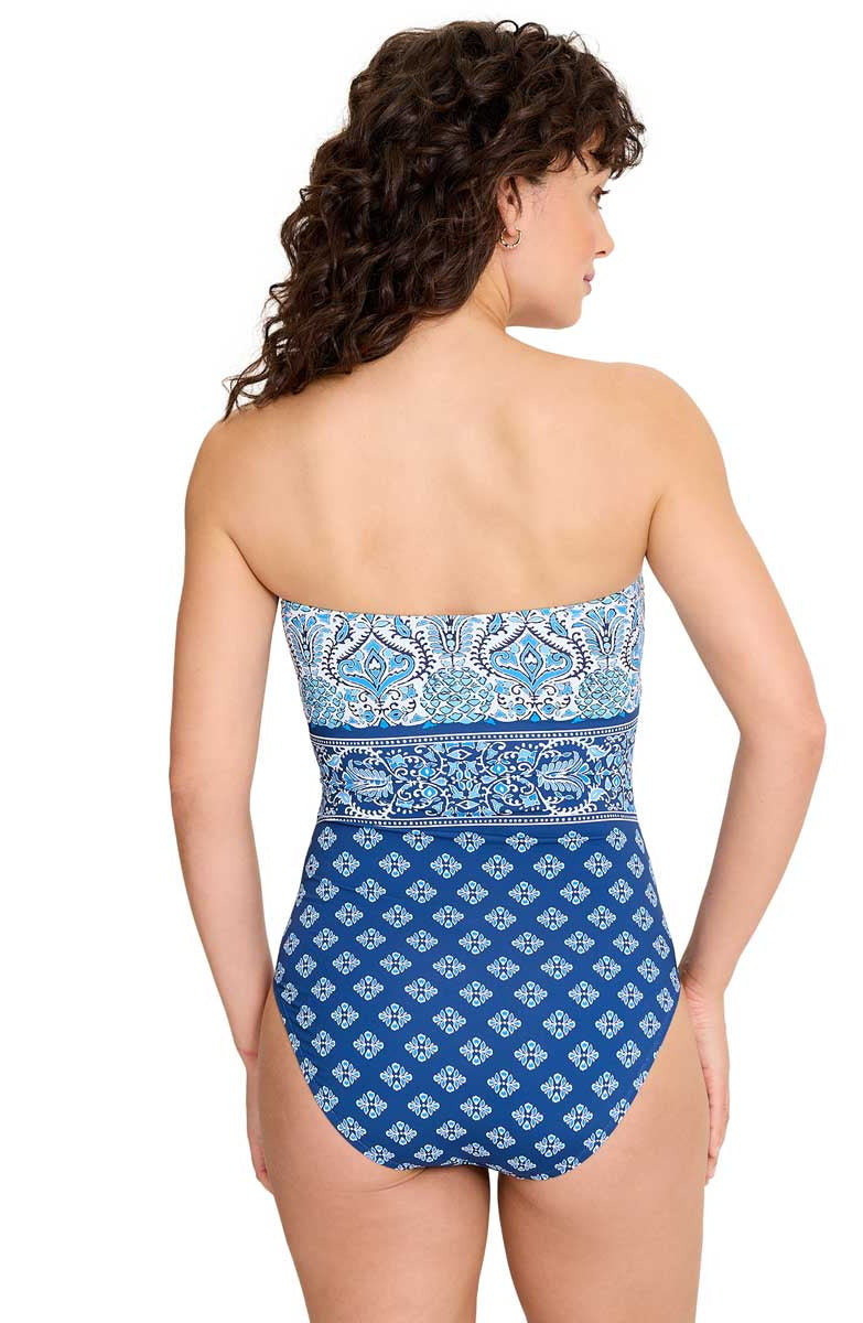 Tommy Bahama: One Piece Noble Pineapple Bandeau Swimsuit
