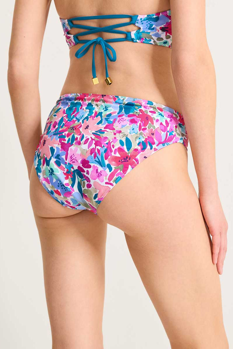 Tommy Bahama: Watercolor Floral Reversible Shirred Hipster Bikini Bottom