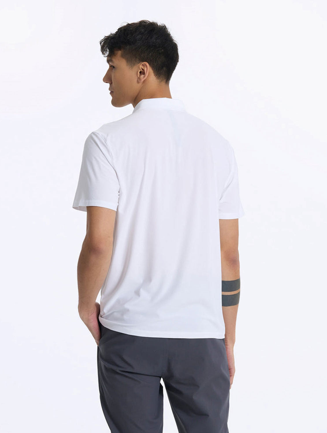 Vuori Strato Tech Polo in White, alternate view