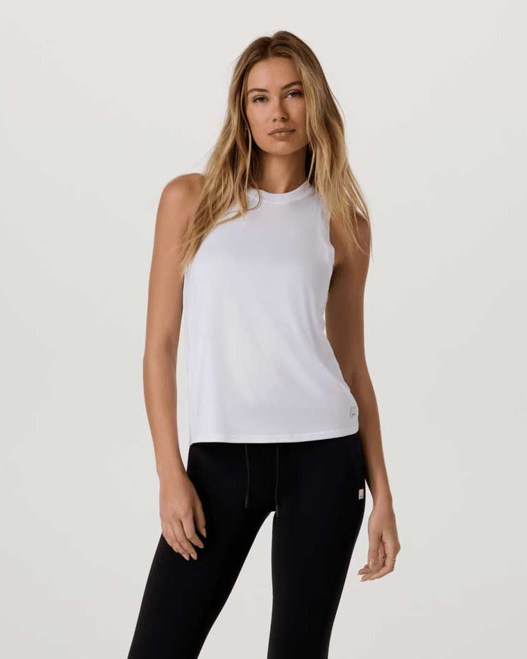 Vuori Women's Energy Long Tank Top in White